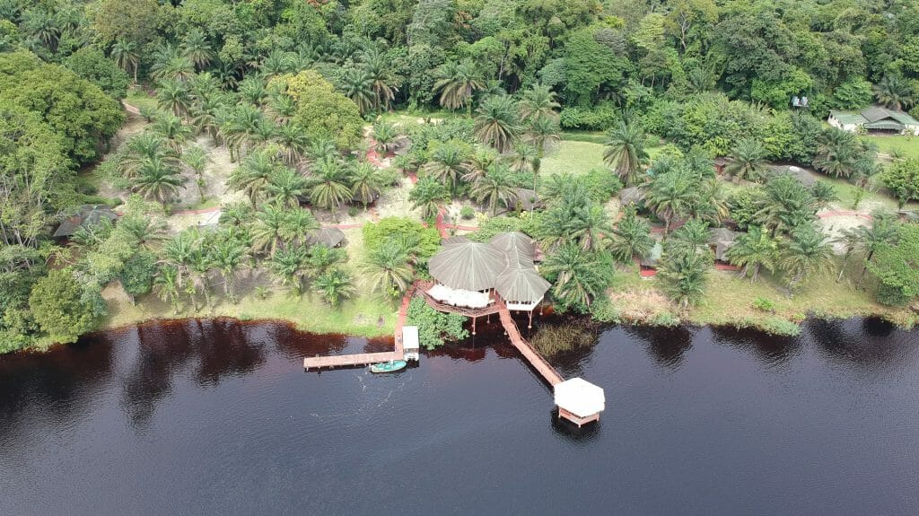 Aerial view Loango Lodge